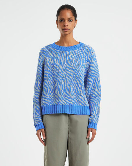 Recycled Long Sleeve Knit Top Arctic Blue