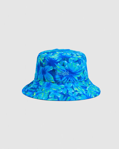Kailani Tropical Nylon Bucket Hat Blue