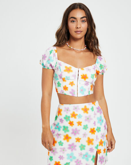Demi Printed Short Sleeve Bodice Floral