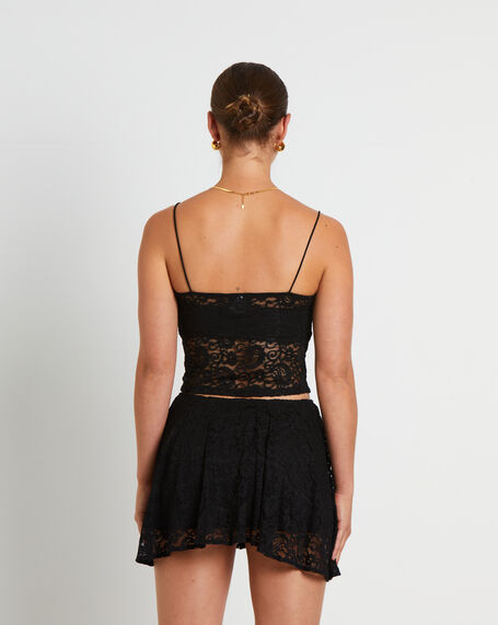 Lace Tank Top in Black