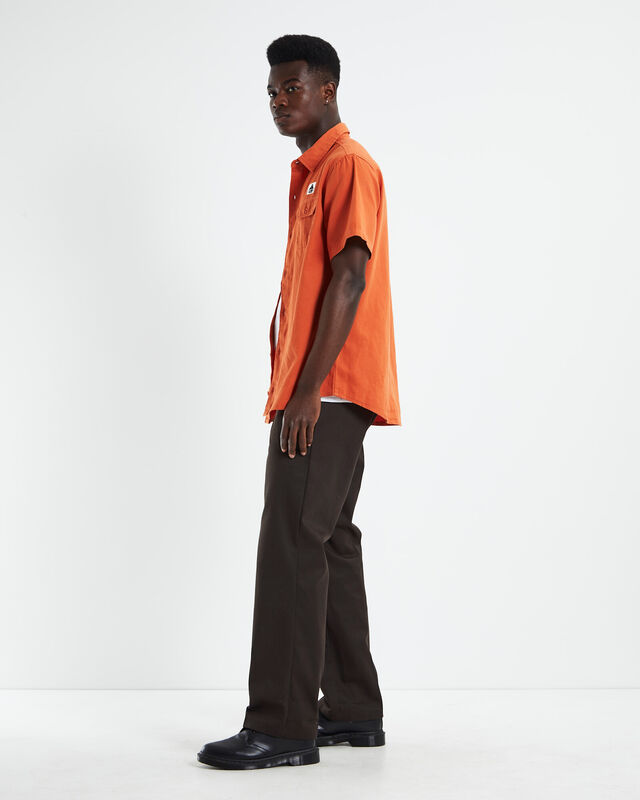 Patches Short Sleeve Work Shirt Rust Orange, hi-res image number null