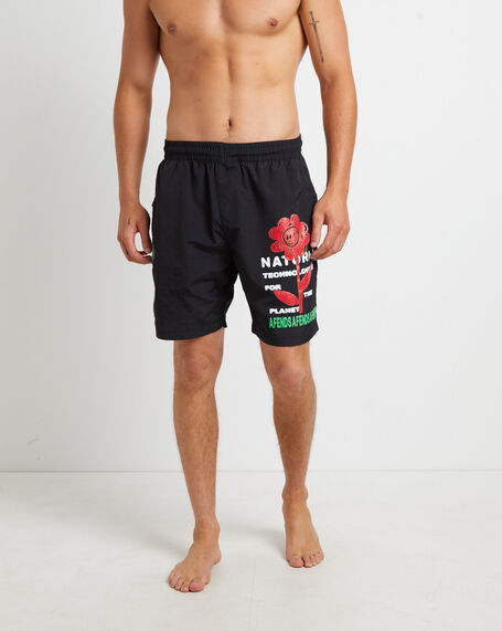 Technology Recycled Swim Shorts in Black