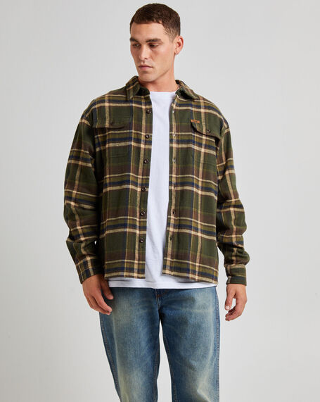 Trailer Check Long Sleeve Shirt Faded Army