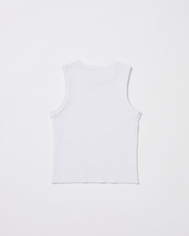 Teen Girls Luxe Knitted Tank Top White, hi-res image number null