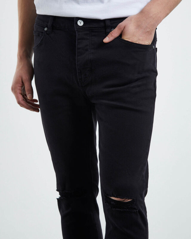 A Dropped Skinny Turn Up Jeans Smoky Black, hi-res image number null