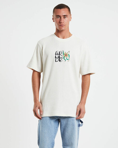 Flowerbed Recycled Waffle Retro Fit T-Shirt in White