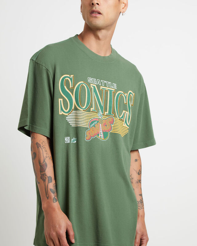 Underscore Sonics Short Sleeve T-Shirt in Green, hi-res image number null