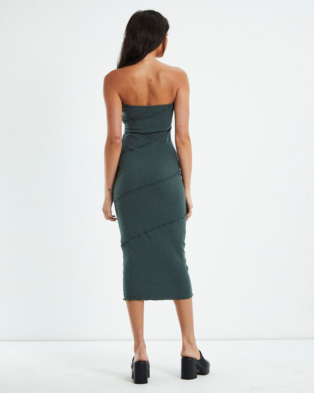 Robyn Exposed Seam Strapless Midi Dress Slate Grey, hi-res image number null