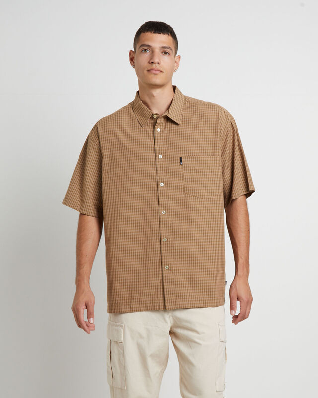 Skate Short Sleeve Shirt in Brown, hi-res image number null