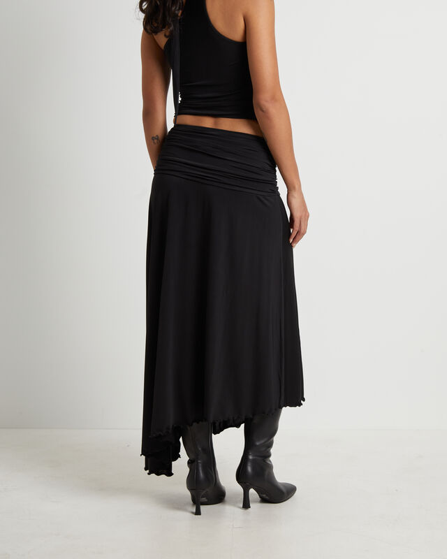 Florence Fairy Hem Maxi Skirt in Black, hi-res image number null