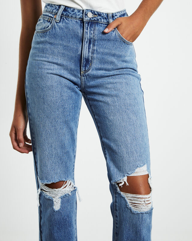 A 94 High Straight Jeans Louise Rip Blue, hi-res image number null