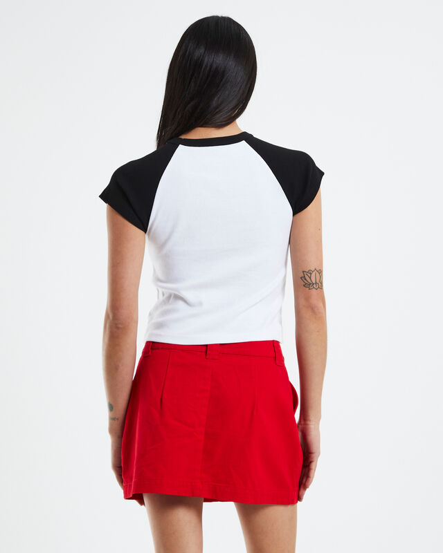 To The Front Raglan Tee White/Black, hi-res image number null