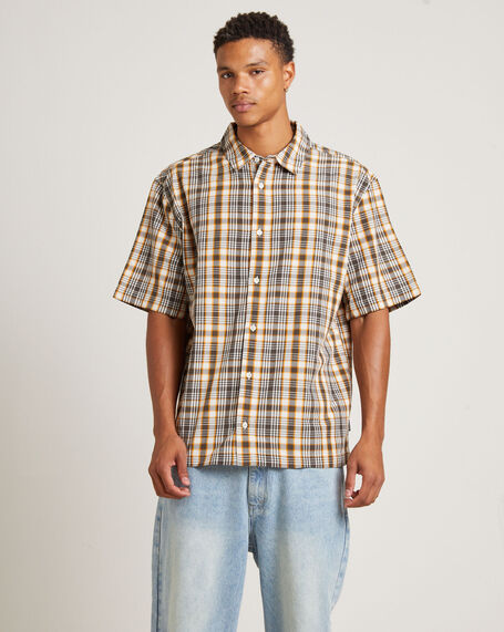 Check Out Recycled Short Sleeve Shirt in Moonbeam Check