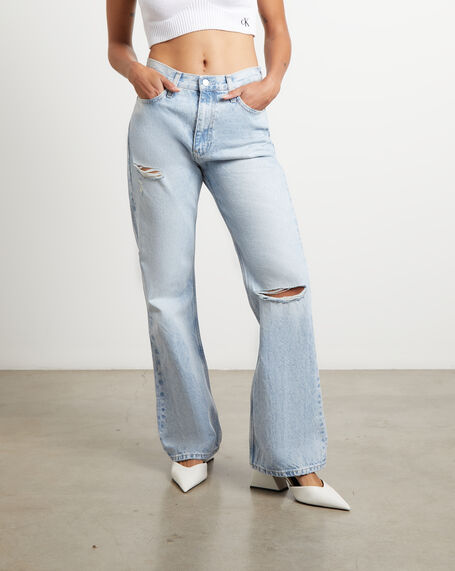 Authentic Bootcut Denim Jeans in Light Blue