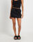 Nixie Mini Linen Skirt in Black