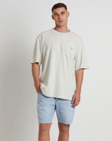 Double Rib Pocket Short Sleeve T-Shirt in Cool Grey