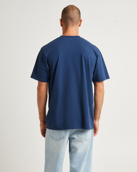 Message Recycled Retro Fit T-Shirt Navy