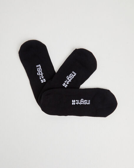 Logo Invisible Socks 3 Pack Black