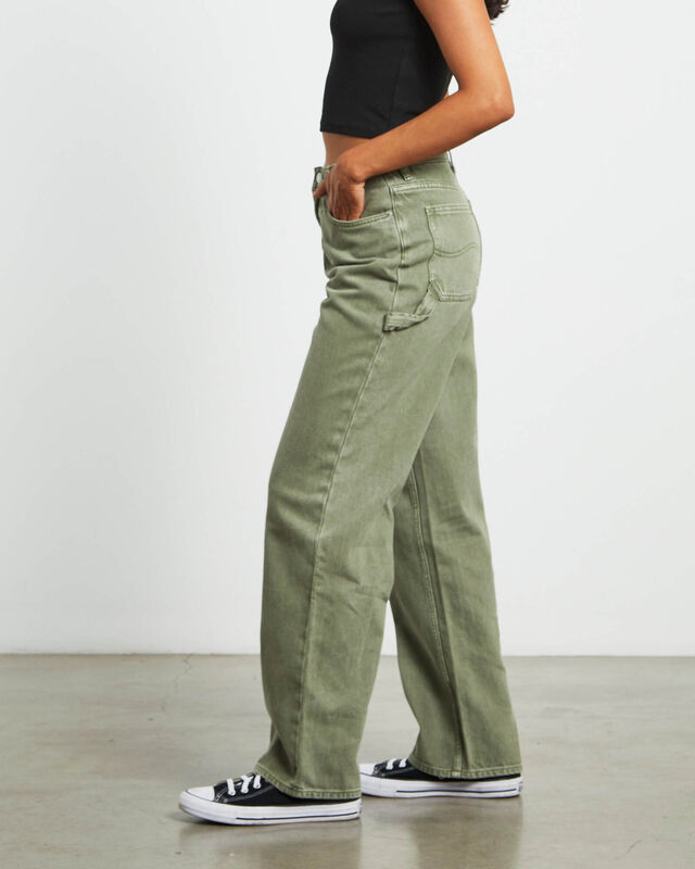 90s Mid Rise Baggy Jeans in Organic Green, hi-res image number null