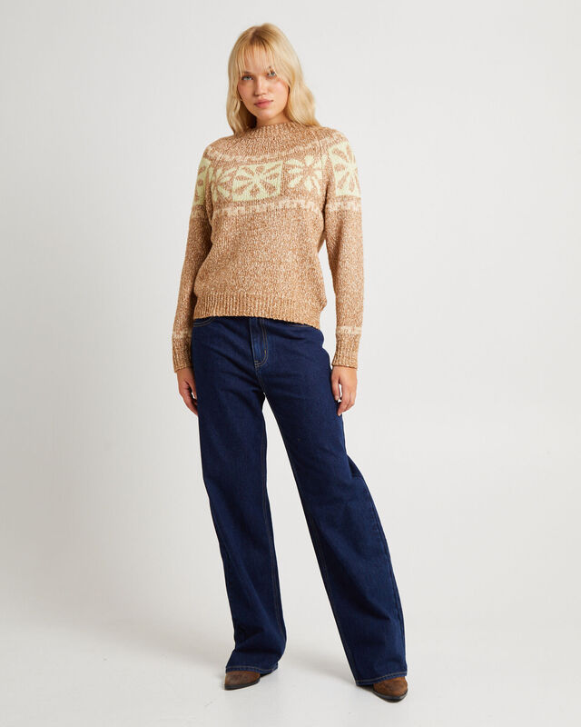 Daisy Chain Knit Sweater Caramel Lime, hi-res image number null