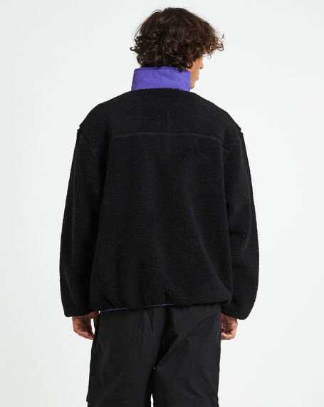 Cultures 1/4 Zip Sherpa Pullover Black