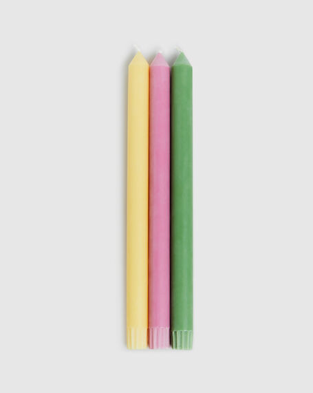 GP Exclusive Taper Candle Set of 3 Multi