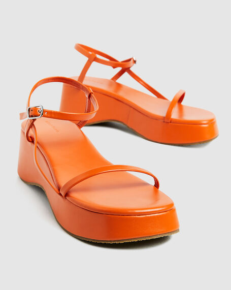 Lola Flatform Sandals Tangerine Orange