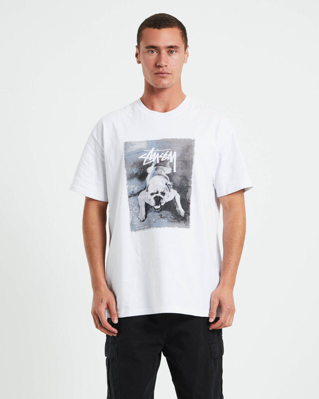 Bulldog Heavyweight Short Sleeve T-Shirt in White, hi-res image number null