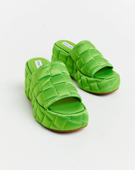 LA VOOM Satin Sandals in Green