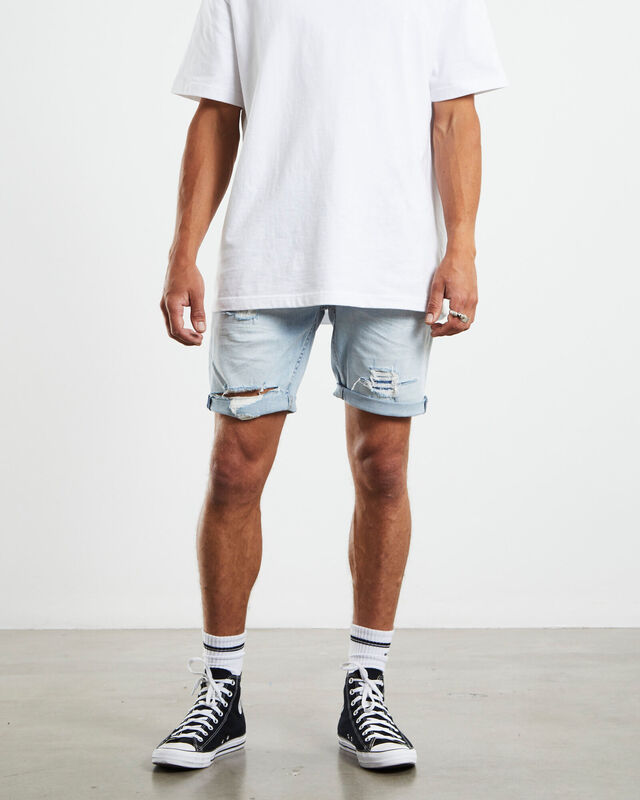 Ray Denim Shorts Axis Trashed Blue, hi-res image number null