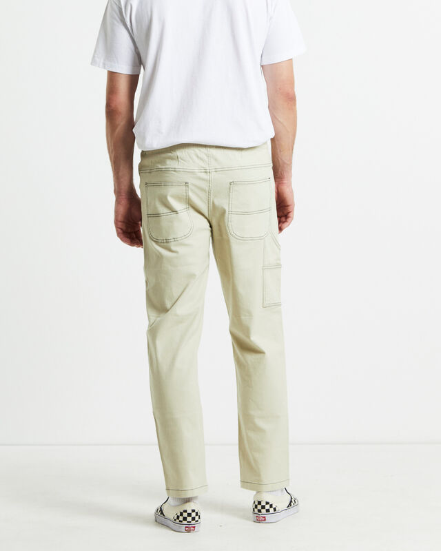 Contrast Stitch Pants Cream, hi-res image number null