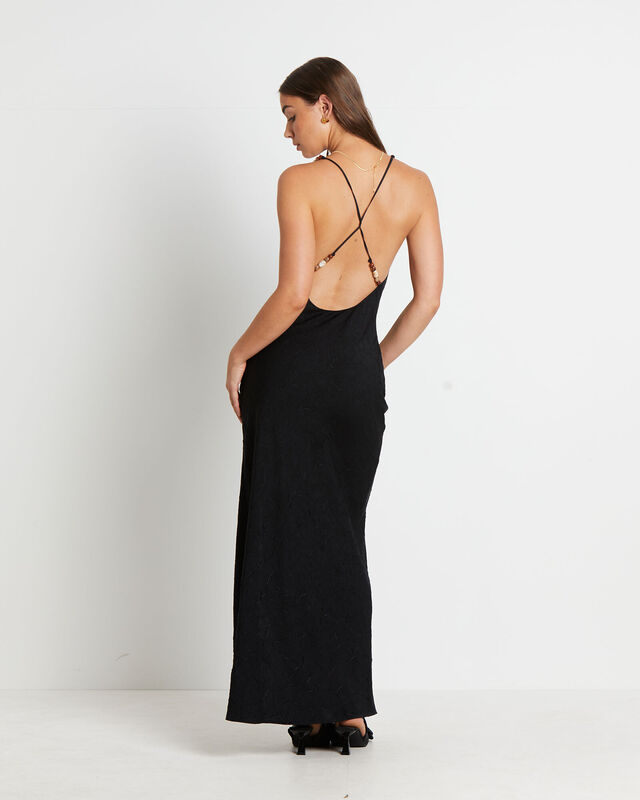Siren Backless Maxi Dress in Black, hi-res image number null