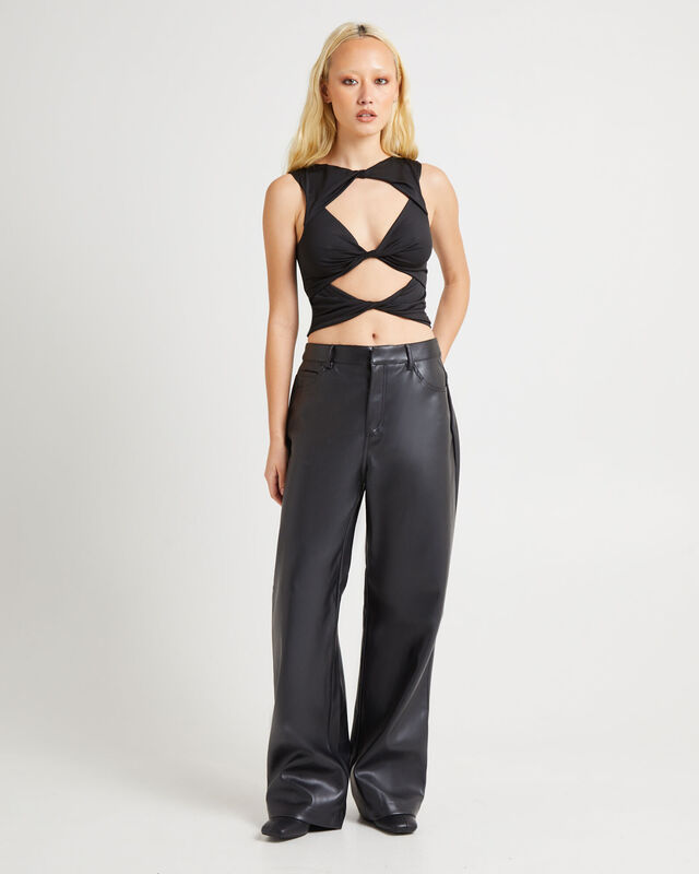 Jadey Relaxed PU Pants, hi-res image number null