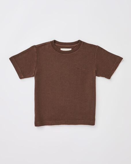 Boys Ramona Linen Short Sleeve T-Shirt in Cocoa