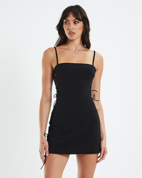 Kamilla Lace Side Dress Black