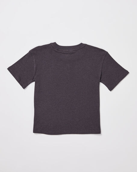 Girls State Linen Oversized Short Sleeve T-Shirt in Charcoal