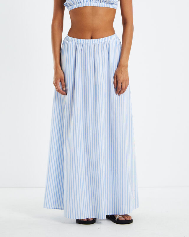 Malibu Stripe Maxi Skirt Blue, hi-res image number null