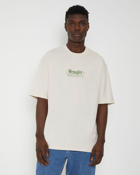Shrooms Fields Slacker Short Sleeve T-Shirt in Ecru