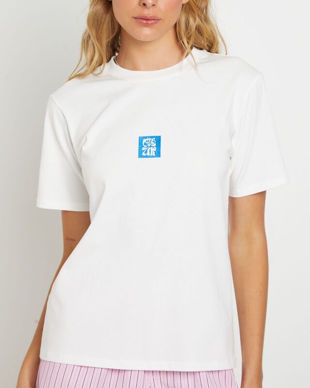 Fleur Short Sleeve T-Shirt in White, hi-res image number null