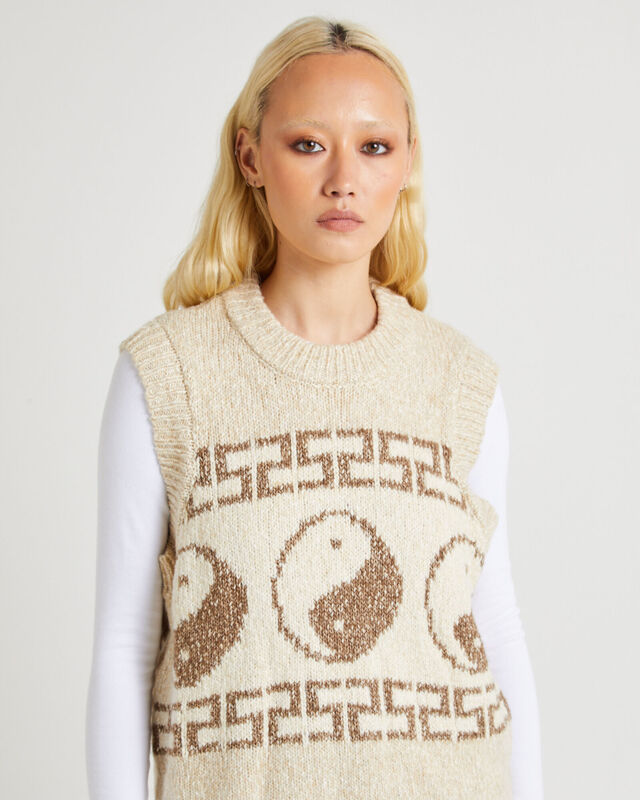 Yin & Yang Slouch Knot Vest Coco Sands, hi-res image number null