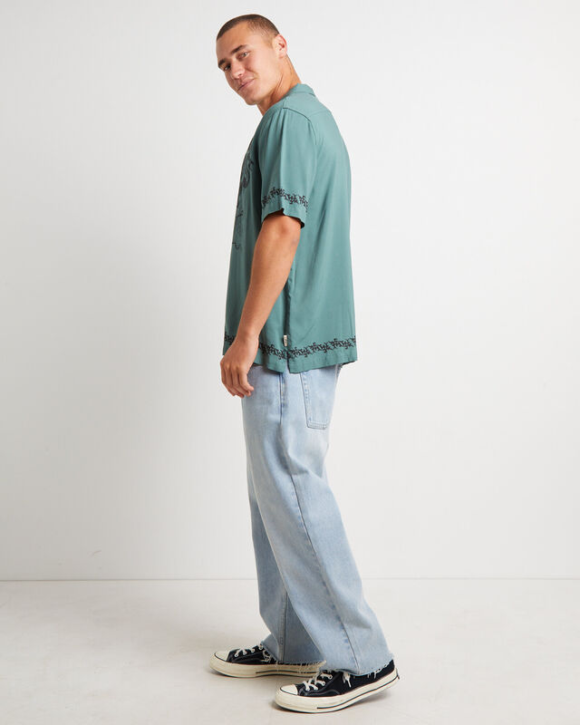 Draco Short Sleeve Resort Shirt in Teal, hi-res image number null
