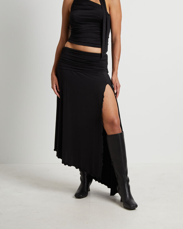 Florence Fairy Hem Maxi Skirt in Black, hi-res image number null