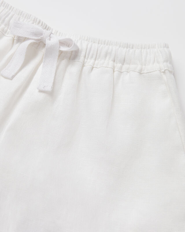 Girls Tide Linen Shorts in White, hi-res image number null