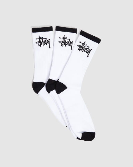 Graffiti Crew Socks 3 Pack White/Black