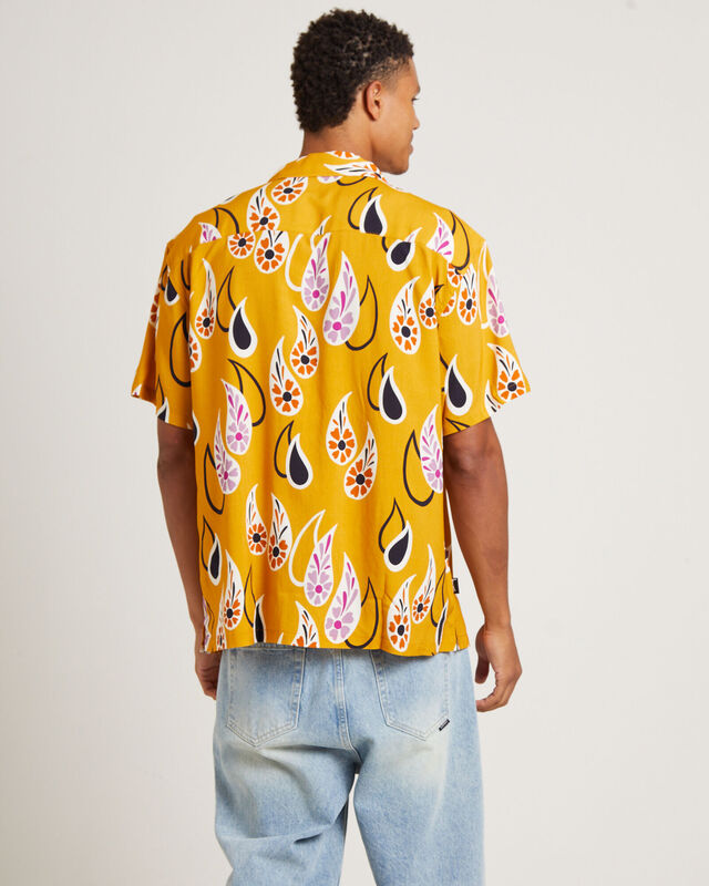 Paisley Tears Short Sleeve Shirt in Mustard, hi-res image number null