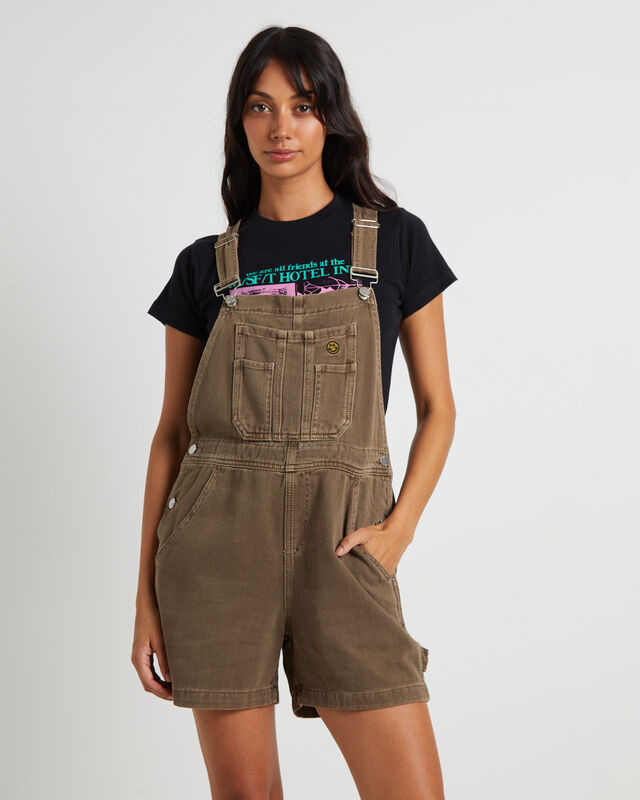 Heavenly People Short Overalls in Chocolate, hi-res image number null