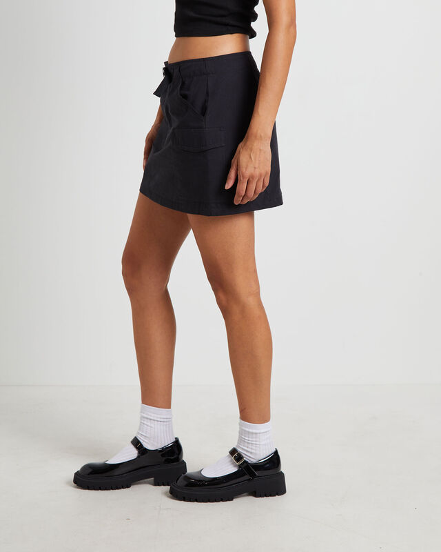 Resurgence Tech Cargo Mini Skirt in Pitch Black, hi-res image number null