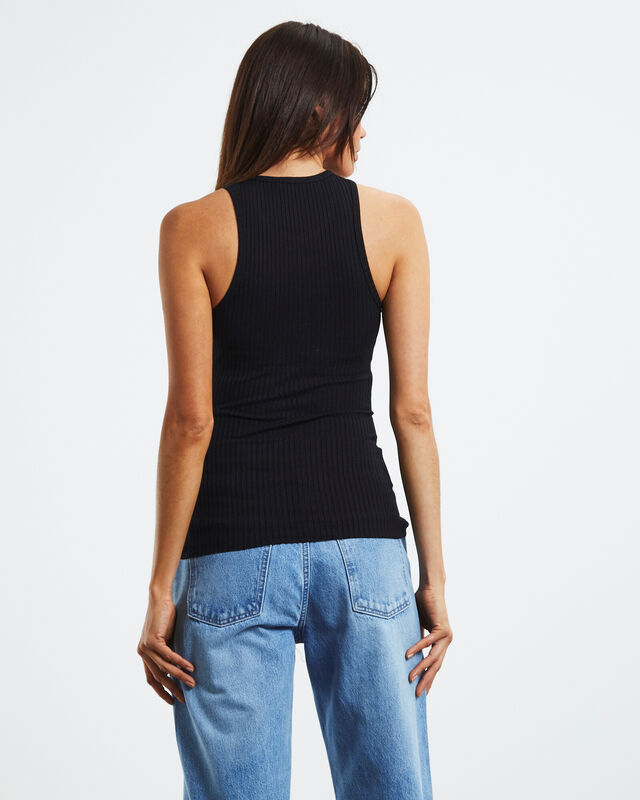 Luxe Rib Tank Top Black, hi-res image number null