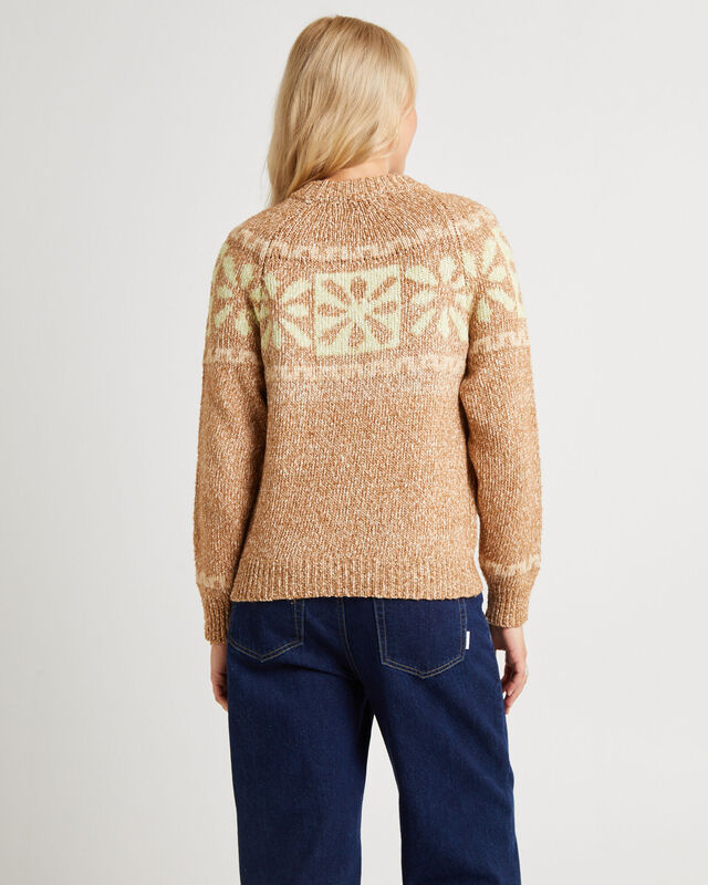 Daisy Chain Knit Sweater Caramel Lime, hi-res image number null