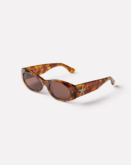 Evan Mock X Suede Sunglasses in Tortoise Polished/Bronze